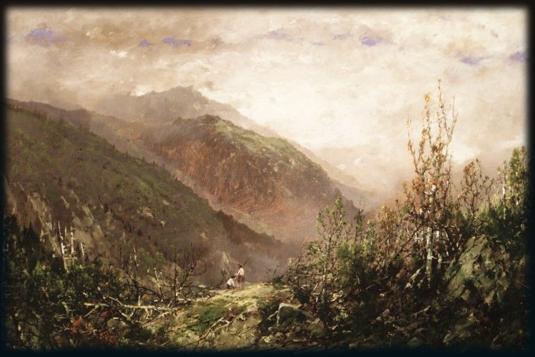 "Scene in the White Mountains," a painting by William Louis Sontag, Jr, circa 1865