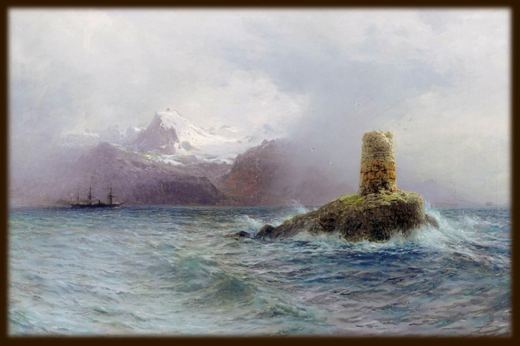 19th century painting of the seas off Lofoten Island