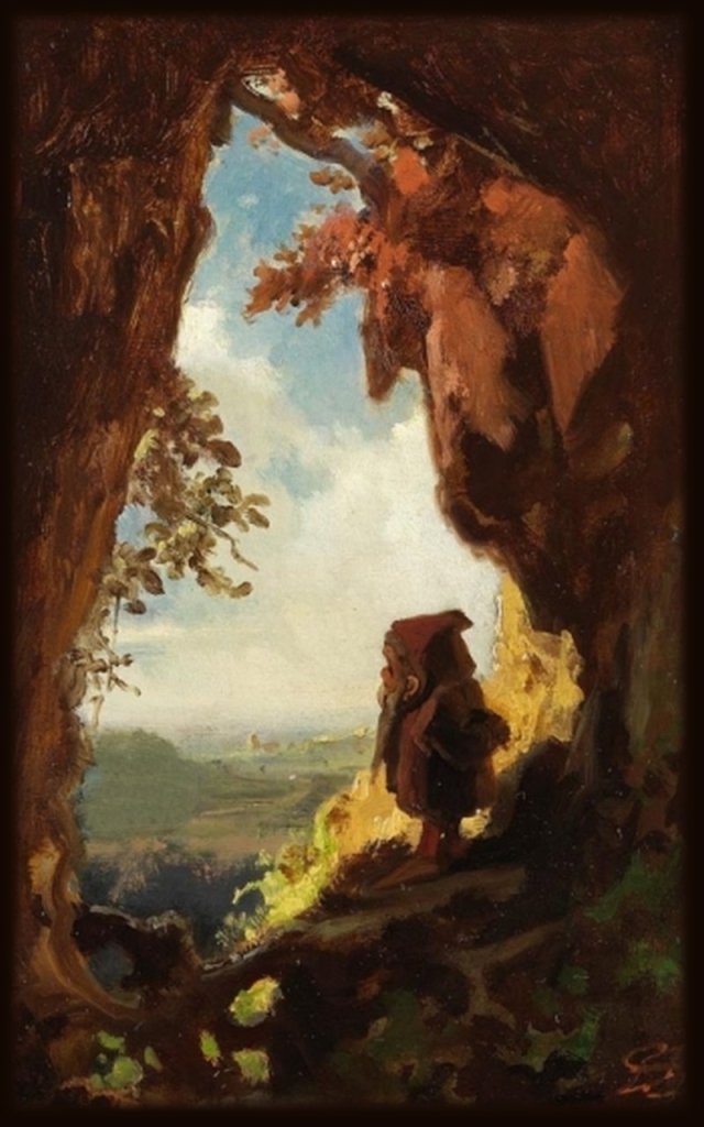19th century painting of a gnome